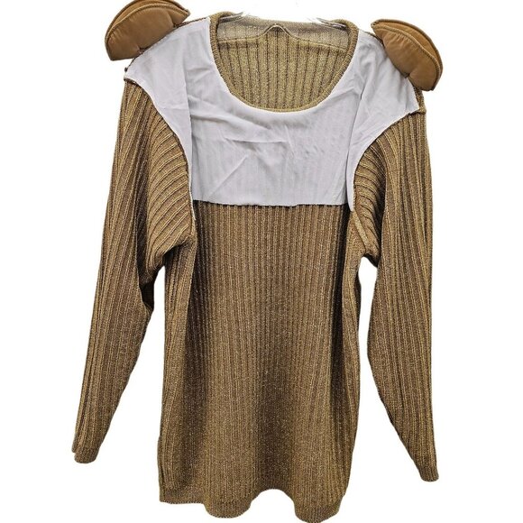 Vintage Maggie Jana Crew Neck Knit Gold 1980's Sweater in Size L - Picture 8 of 9
